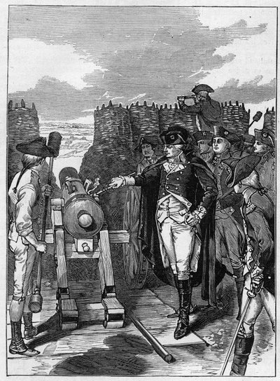 Generale George Washington e il primo sparo del cannone all