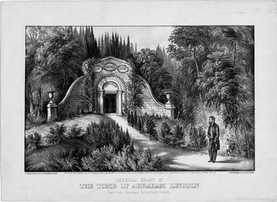 Generale Grant alla tomba di Abraham Lincoln, Oak Ridge Cemetery, Springfield, Illinois da American School