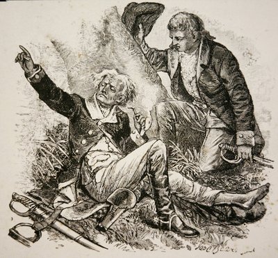 Generale Herkimer, ferito e dirigendo la battaglia di Oriskany da American School