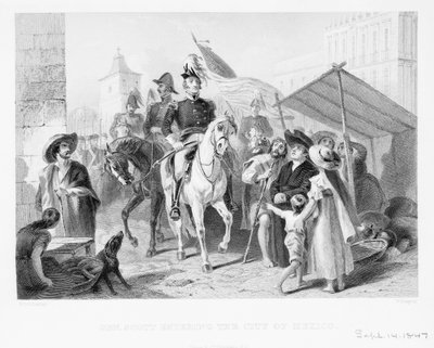 Il generale Winfield Scott (1786-1866) che entra nella Città del Messico, 1847 da American School