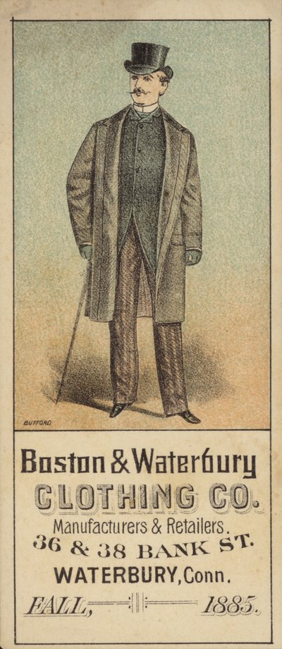 Gentiluomo con cilindro e bastone da American School