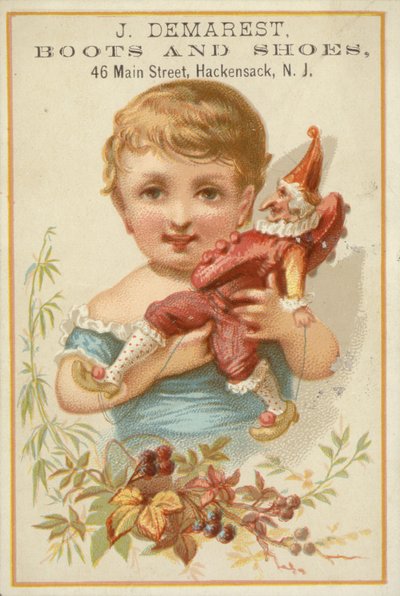 Ragazza che tiene Mr Punch da American School
