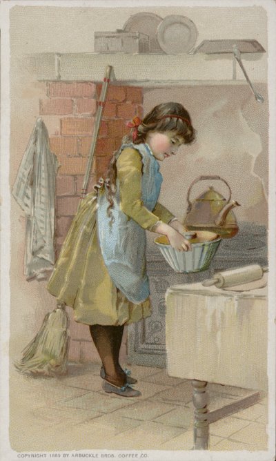 Ragazza che cucina in cucina da American School