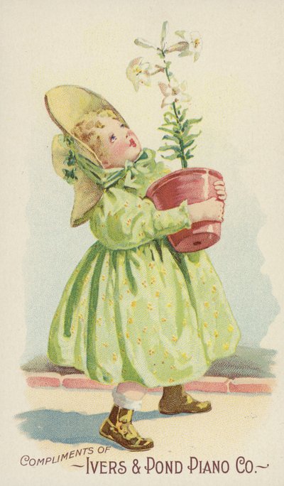 Ragazza con vaso di piante da American School