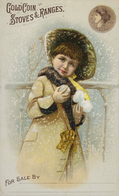 Ragazza che tiene palle di neve da American School