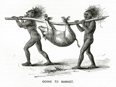 Andare al mercato, illustrazione da Appletons Journal, 4 maggio 1872 da American School