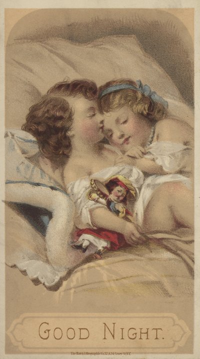 Buonanotte, bambini che dormono nel letto da American School