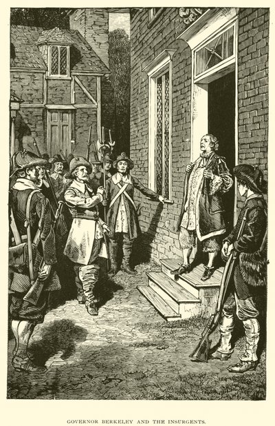 Il governatore Berkeley e gli insorti (litografia) da American School