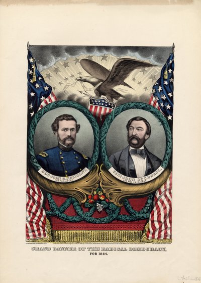 Grande bandiera della democrazia radicale, 1864 da American School