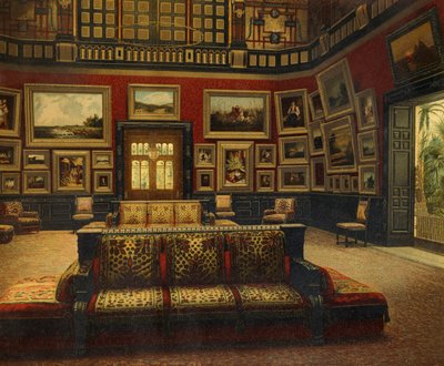 Grande Sala, Hotel Van der Bilt a New York, ca 1840, incisione a colori da American School