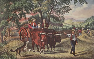 Tempo di fienagione, Il primo carico, pub. 1868, Currier & Ives da American School