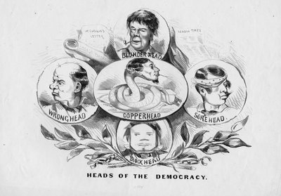 Capi della democrazia, pubblicato da Currier and Ives, New York, c.1864 da American School