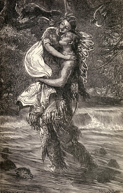 Hiawatha e Minnehaha, illustrazione dal poema 