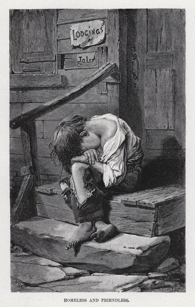 Senza casa e senza amici (litografia) da American School
