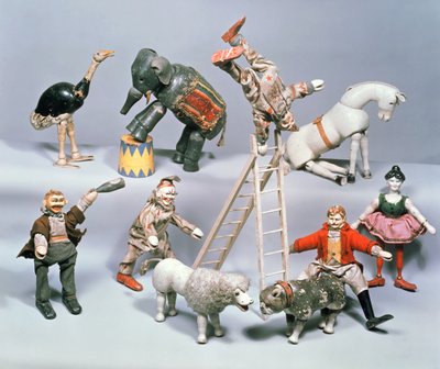 Acrobati e menagerie del Circo Humpty Dumpty, c.1900 da American School