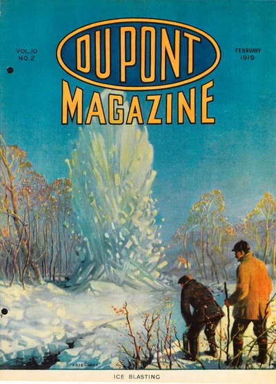 Esplosione del Ghiaccio, copertina della rivista DuPont, febbraio 1919 da American School