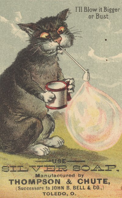 Lo soffierò più grande o scoppierò, pubblicità per Silver Soap, c.1880 da American School