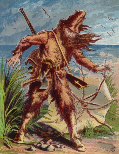 Illustrazione per Robinson Crusoe da American School