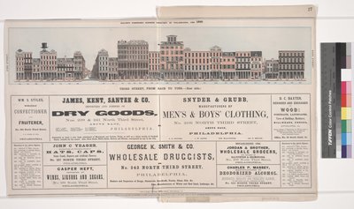 Illustrazione da Baxters Panoramic Business Directory di Philadelphia, 1860 da American School
