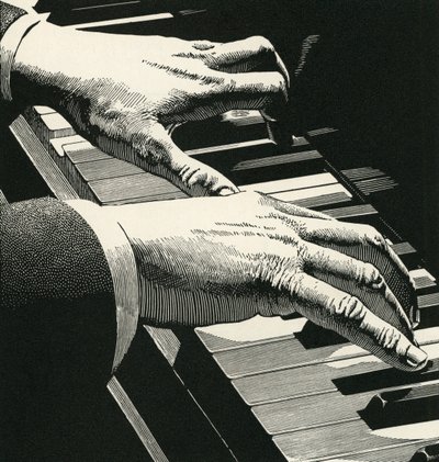 Illustrazione di Mani che Suonano un Pianoforte da American School