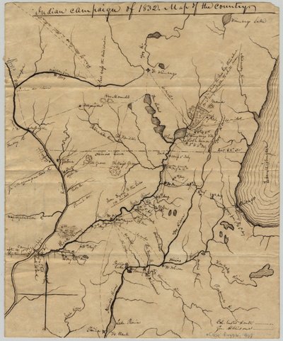 Campagna indiana del 1832: Mappa del Paese, 1832 da American School