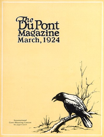 Concorso Internazionale di Tiro al Corvo, copertina della rivista DuPont, marzo 1924 da American School
