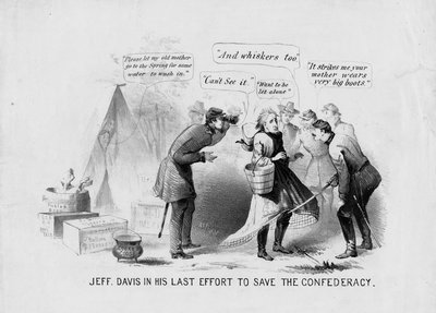 Jeff Davis nel suo ultimo sforzo per salvare la Confederazione, c.1865 da American School