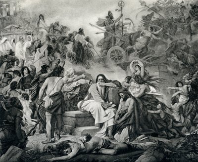 Geremia alla caduta di Gerusalemme, da "The Jewish Encyclopedia", 1901 circa (incisione) da American School
