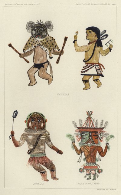 Kawikoli, Ciwikoli, Tacab (Naactadji) (litografia a colori) da American School