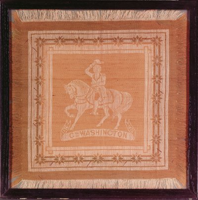 Fazzoletto che raffigura George Washington (1732-99) a cavallo, 1876 da American School