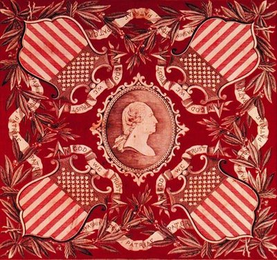 Fazzoletto con ritratto medaglione di George Washington da American School