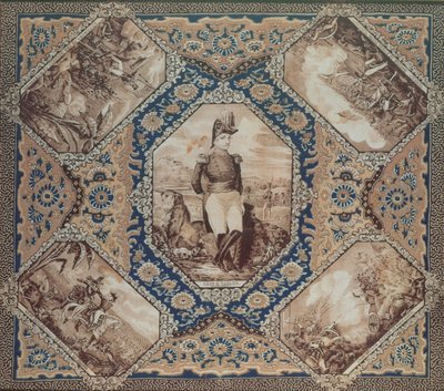 Fazzoletto con ritratto di Zachary Taylor e battaglie della guerra messicana (1846-8), 1848 da American School