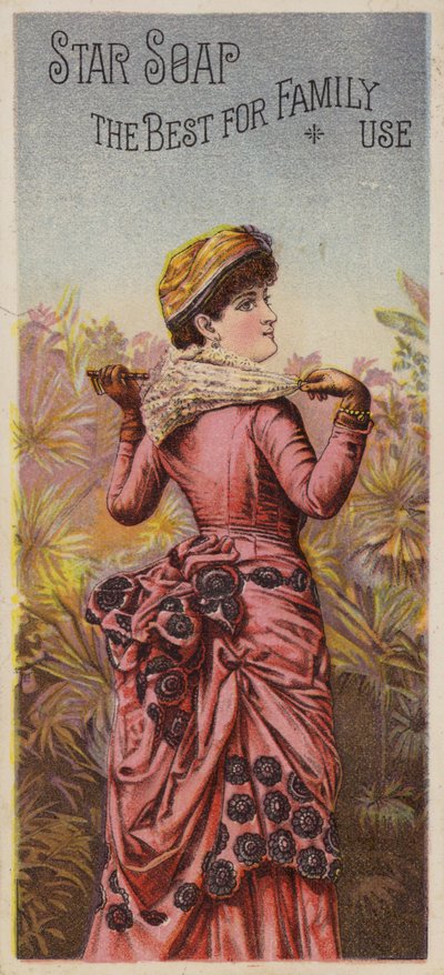 Signora che posa con il parasole da American School