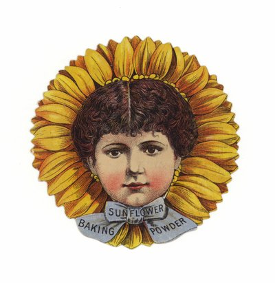 Signora con cappello di girasole, solo testa da American School