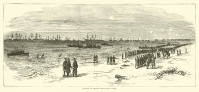 Sbarco delle truppe sopra Fort Fisher, gennaio 1865 da American School