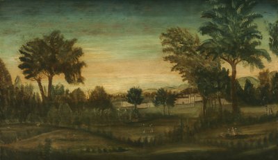 Paesaggio con edifici, fine XVIII secolo da American School
