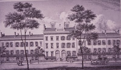 LeRoy Place nel 1831, parte di quella che ora è Bleecker Street nel Greenwich Village da American School