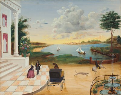 Lasciando la casa padronale, c.1850-55 da American School