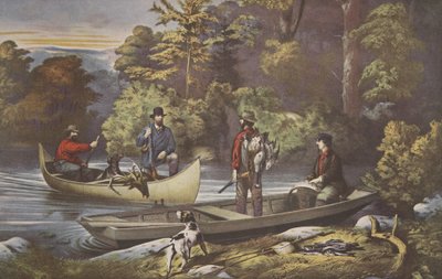 Vita nei boschi, Ritorno al campo, pub. 1860, Currier & Ives da American School