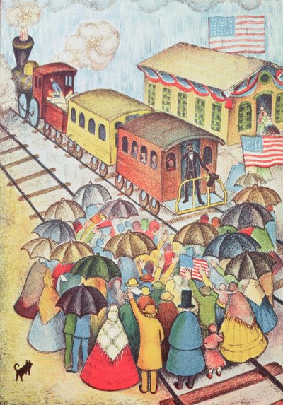 Lincoln lascia Springfield, Illinois in treno da American School