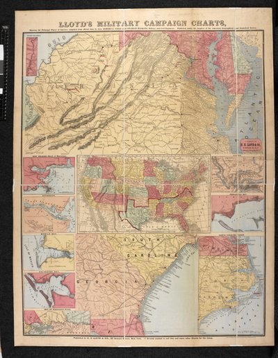 Carte delle campagne militari di Lloyd, che mostrano i principali luoghi di interesse da American School