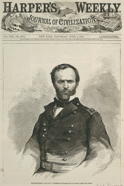 Maggiore Generale William T. Sherman, prima pagina di Harper