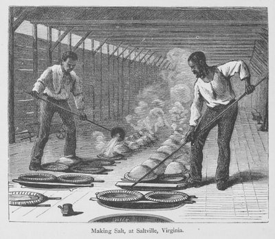 Produzione di sale a Slatville, Virginia, da 