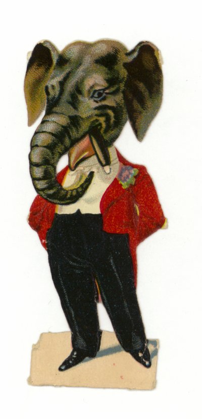 Uomo con testa di elefante da American School