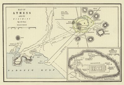 Mappa di Atene e dei suoi dintorni; L