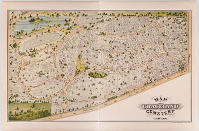 Mappa del Cimitero di Graceland, c.1875 da American School