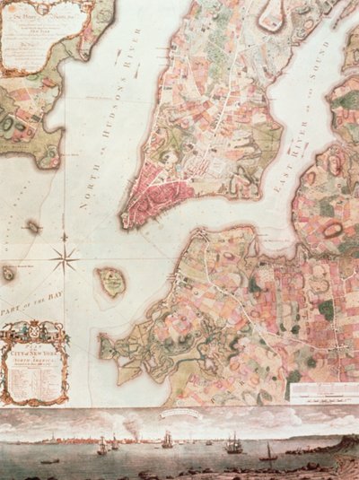 Mappa di New York nel 1766-67 da American School
