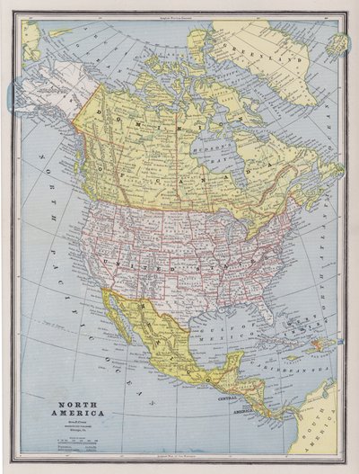 Mappa del Nord America da American School