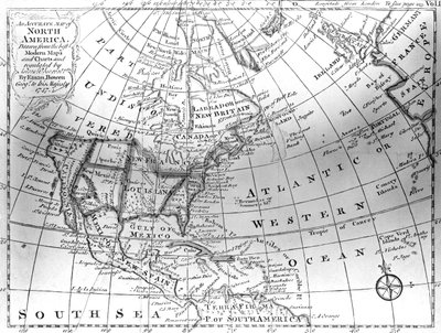 Mappa del Nord America, 1747 da American School