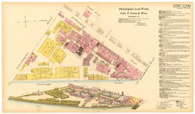 Mappa delle Philadelphia Lead Works, 1889 da American School